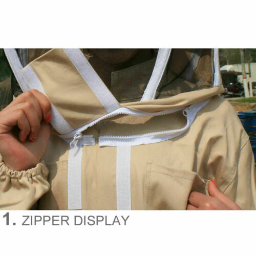 Full Beekeeping Suit Bee Suit Heavy Duty with Leather Ventilated Keeping Gloves