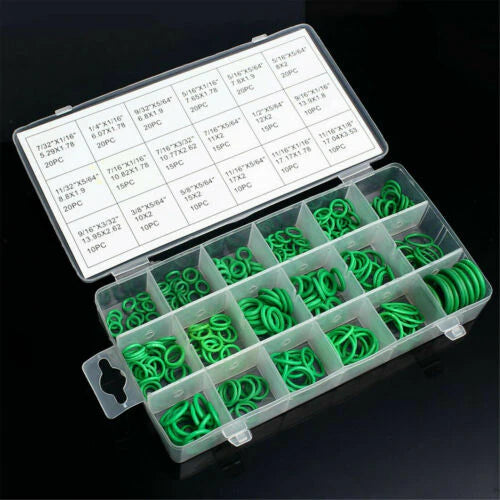 270 PCS AIR CONDITIONING O RING ASSORTMENT KIT GREEN AIR CON 18 SIZES ORING GAS