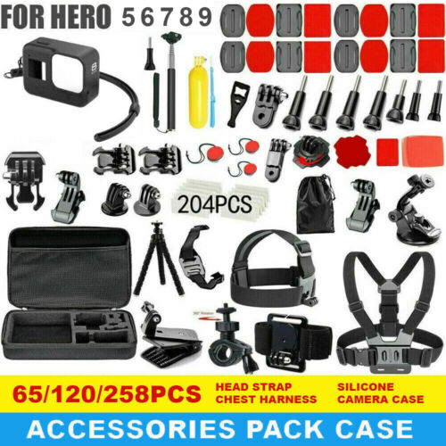 GoPro Hero6 5 Accessories Pack Case Chest Head Bike Monopod Float Mount