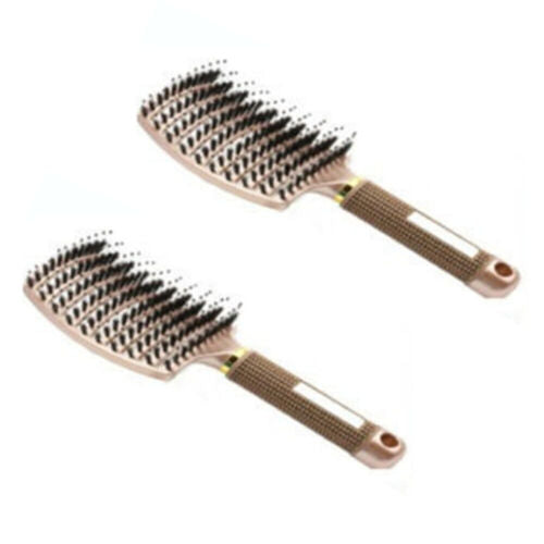 Nylon Bristle Detangling Boar Hair Brush Head Scalp Massage Vented Curve