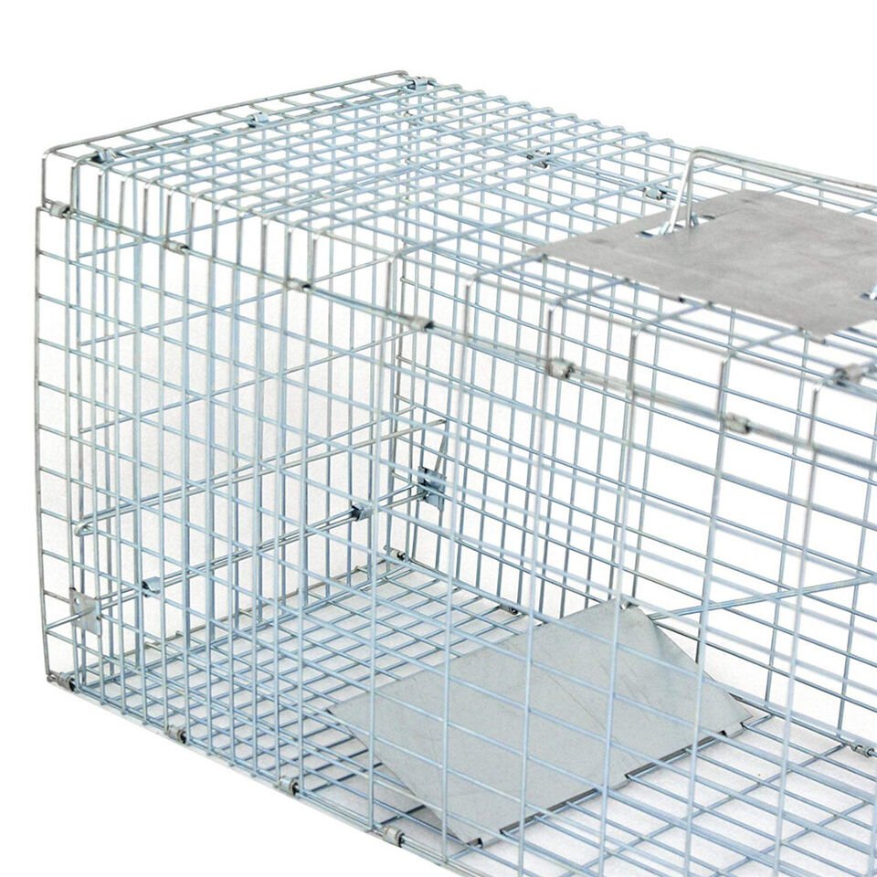 Humane Live Animal Trap Possum Rat Feral Cat Rabbit Hare Fox Catch Folding Cage