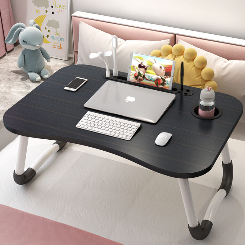 Laptop Bed Table Foldable Lap Standing Desk with Cup Slot for Indoor/Picnic Tray