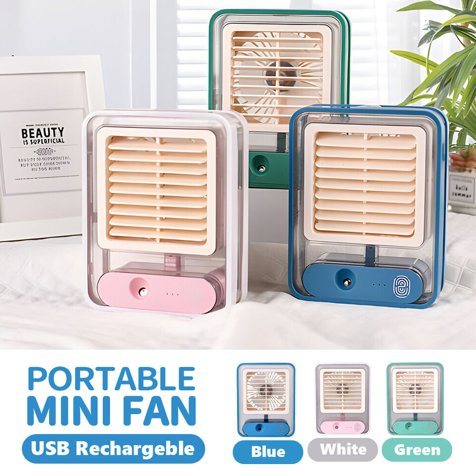 Portable Personal Air Conditioner Fan Mini Air Cooler Desk Fan USB Rechargeable