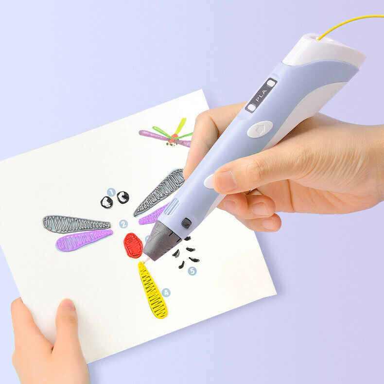 LCD Screen 3 Free Filaments Doodle Drawing Kid Gift 3D Printing Pen Set Printer