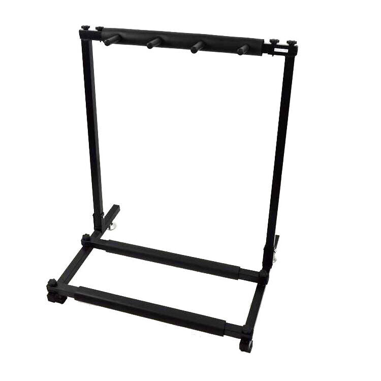 Haze GS014-3 Metal Structure 3-Guitar-Stand/Storage & Display Rack,Foldable,BK