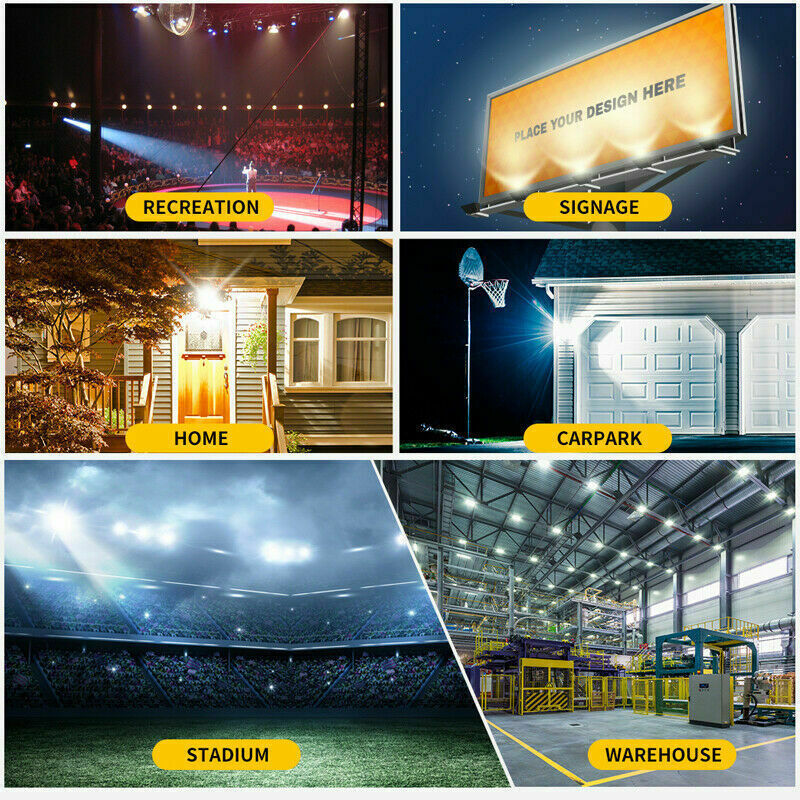 300W LED Floodlight Spotlight SMD Waterproof Outdoor Cool White High Power