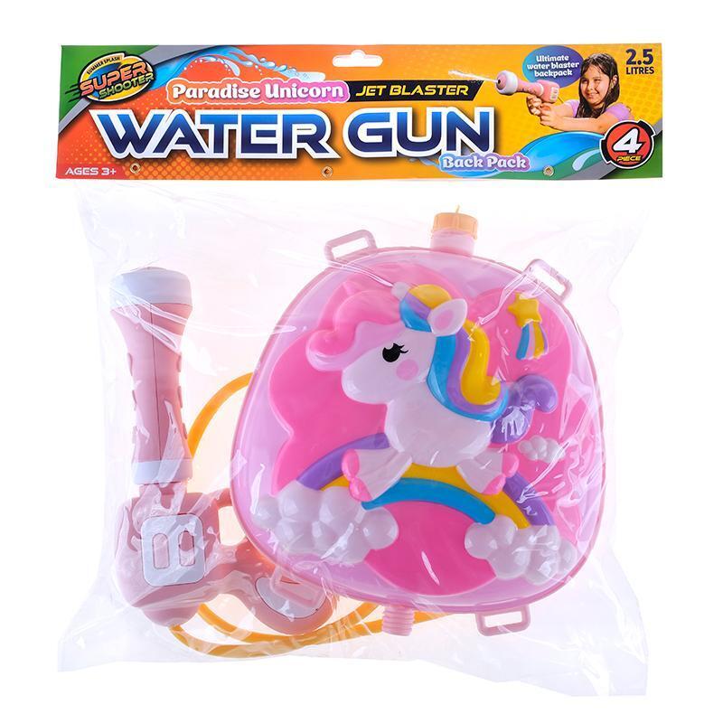 1PC Summer Splash® 2.5L Water Gun & Unicorn Backpack With Adjustable Straps