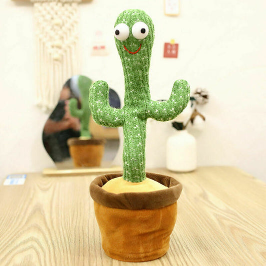 Bring Joy Dancing Cactus Plush Toy Doll USB Electronic Recording Shake With Song