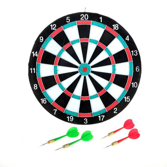 11" Double-sided Dart Board & Target Game Board Included 4pcs Darts Family Game