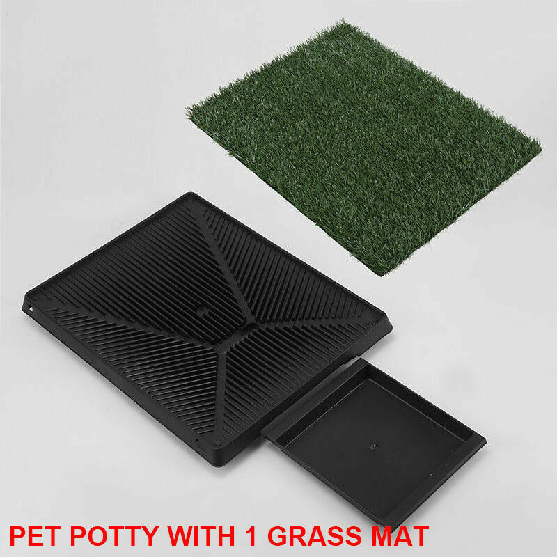 Indoor Dog Pet Potty Training Portable Toilet Large Loo Tray Grass Mat