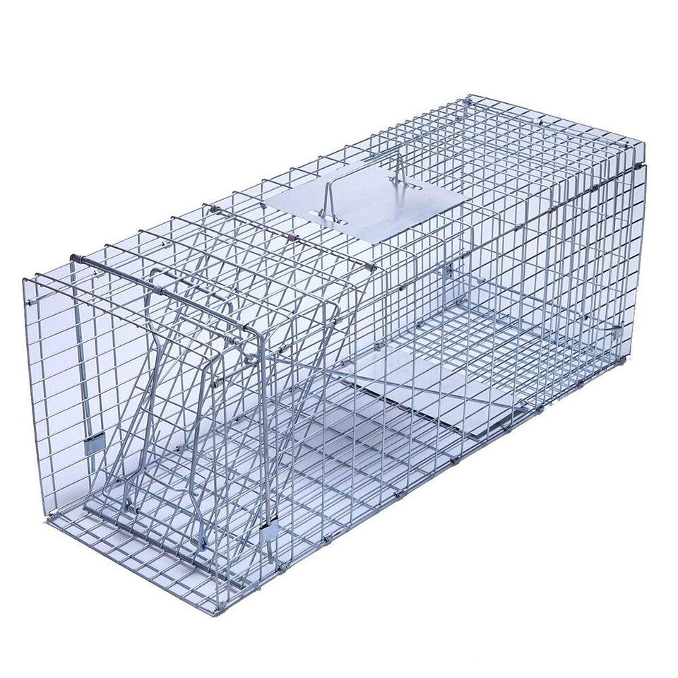 Humane Live Animal Trap Possum Rat Feral Cat Rabbit Hare Fox Catch Folding Cage