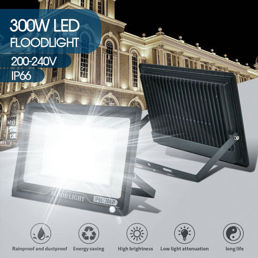 300W LED Floodlight Spotlight SMD Waterproof Outdoor Cool White High Power