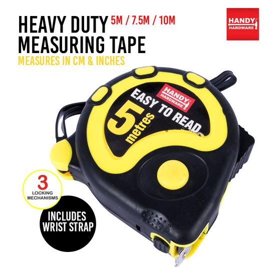 Measuring Tape Measure Steel Ruler Lock Rubber Grip Metric & Inch 5m/7.5m/10m