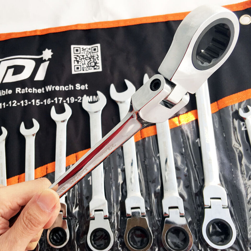 16 PCS NDI Flexi Head Ratchet Spanner Set 6MM-24MM Metric ND-0328