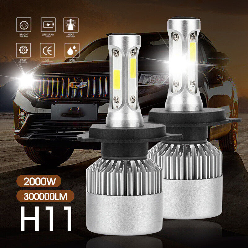 H11 2000w 300000lm led headlight kit lamp bulbs globes high low beam upgrade