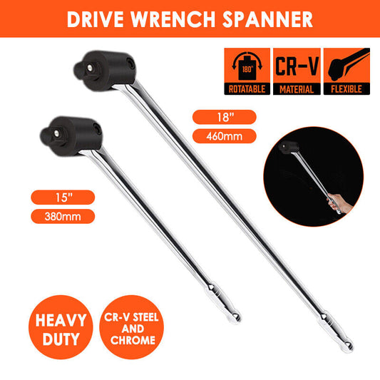 15" 18"Breaker Bar Socket Drive Wrench Long Spanner Heavy Duty 1/2"