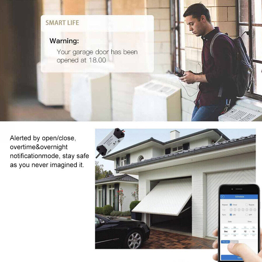 WIFI Smart Garage Door Opener Wireless APP Phone Remote Voice Controller Switch