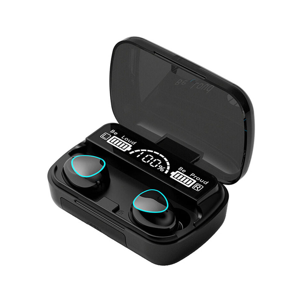 TWS Bluetooth 5.1 Wireless Earbuds Waterproof LED Display Stereo Gym Earphones