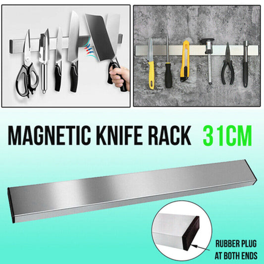 1x Heavy Duty 31cm Stainless Steel Magnetic Rack Knife Holder Tool Shelf Magnet