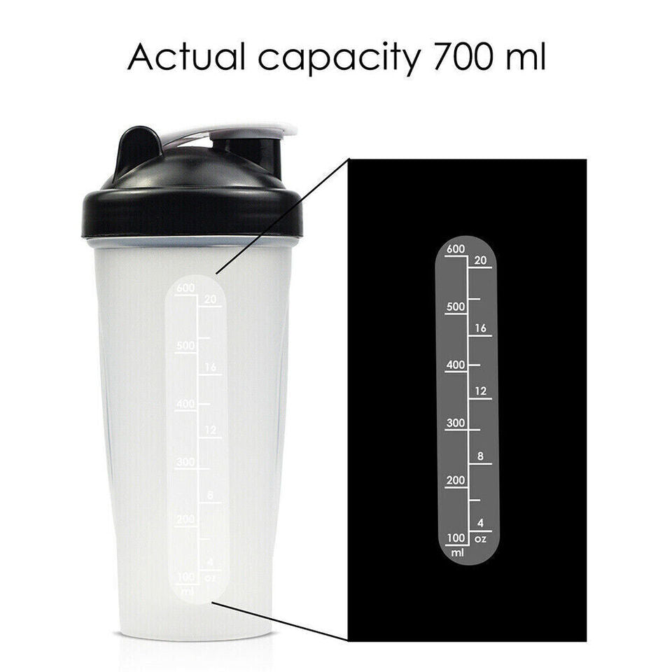 GYM Protein Supplement Drink Ball Blender Mixer Shaker Shake Bottle 700ml Cup