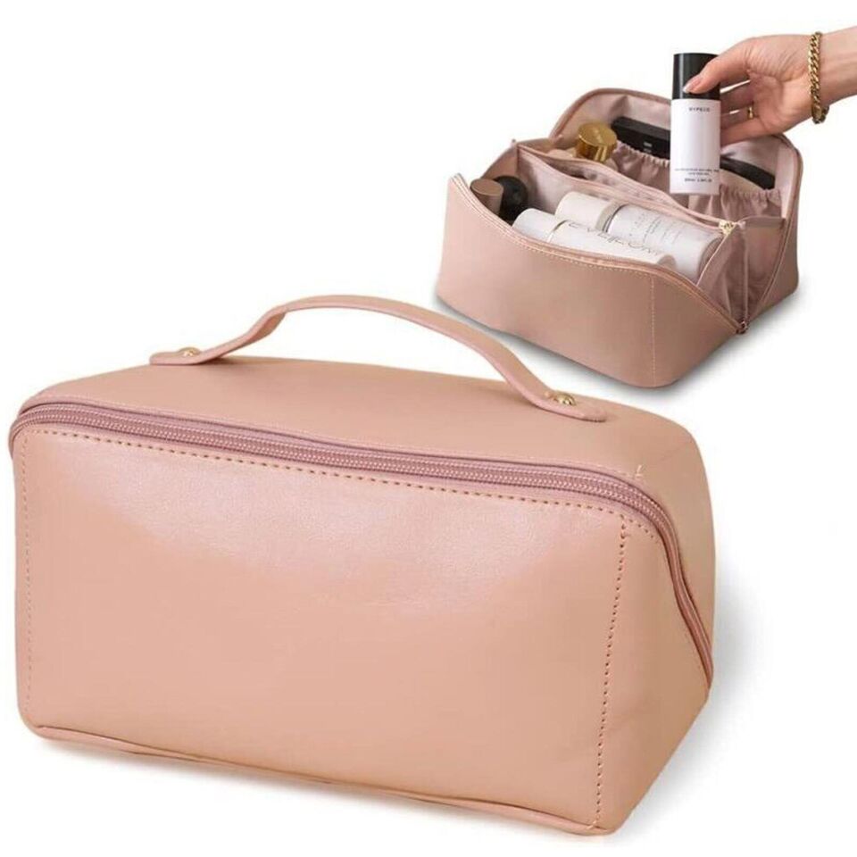 Cosmetic Divider Bag PU Makeup case Storage Portable Travel Pouch Large Capacity