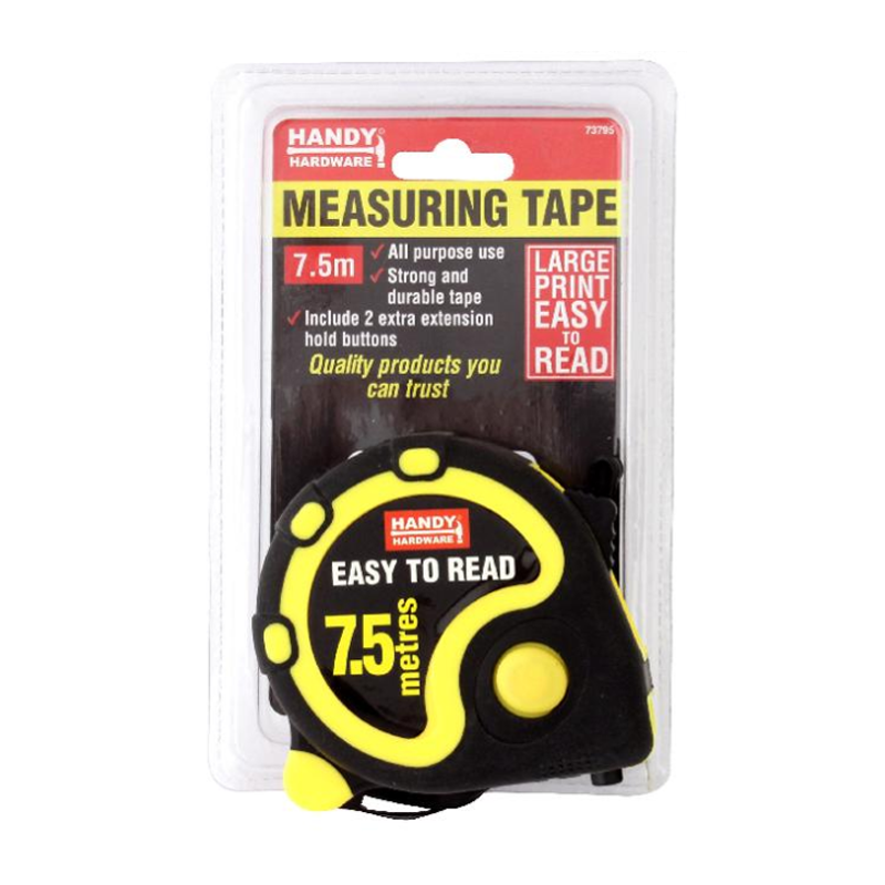 Measuring Tape Measure Steel Ruler Lock Rubber Grip Metric & Inch 5m/7.5m/10m