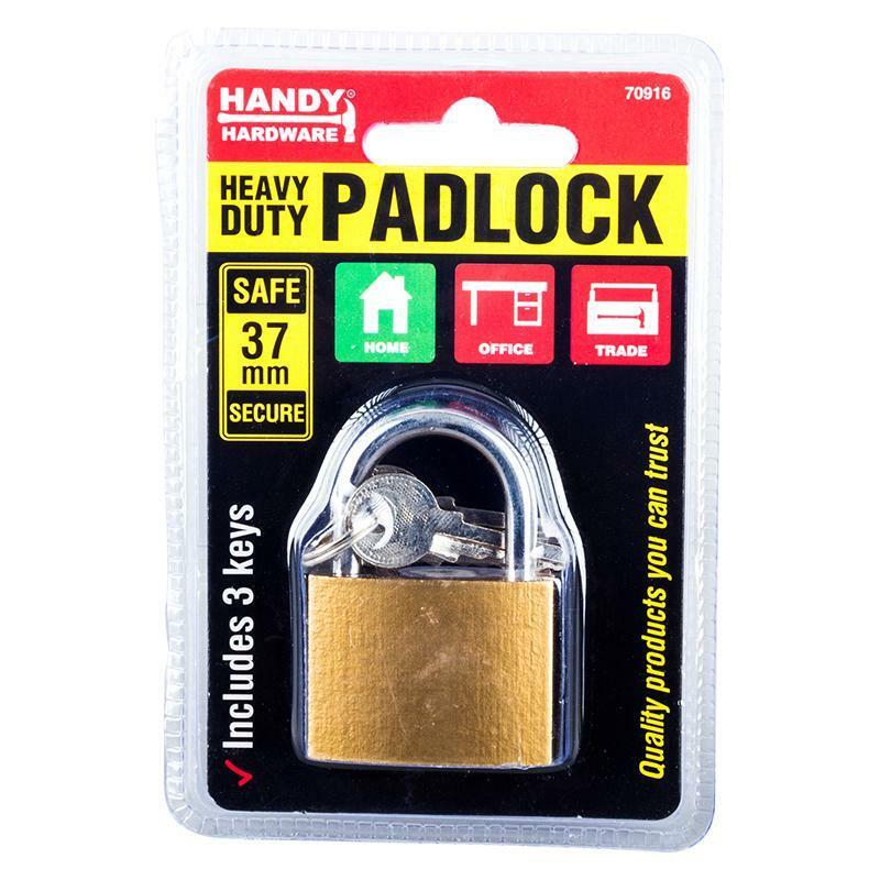 37mm Handy Hardware 1PK Padlock Heavy Duty Tough Unbreakable Cut Resistant