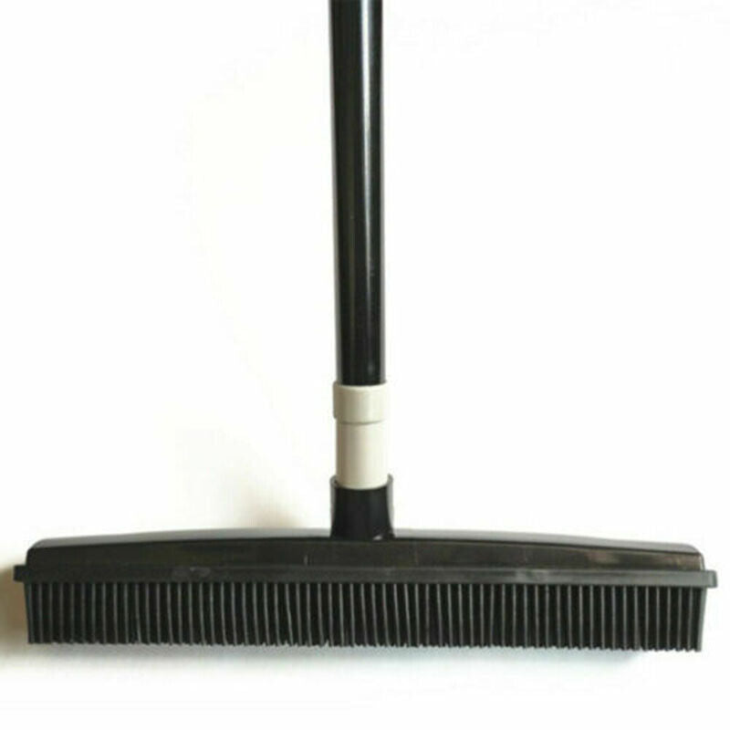 Black Rubber Broom For Dog Cat Pet Hair Car Windows Handle Sweeper Squeegee Floor NEW