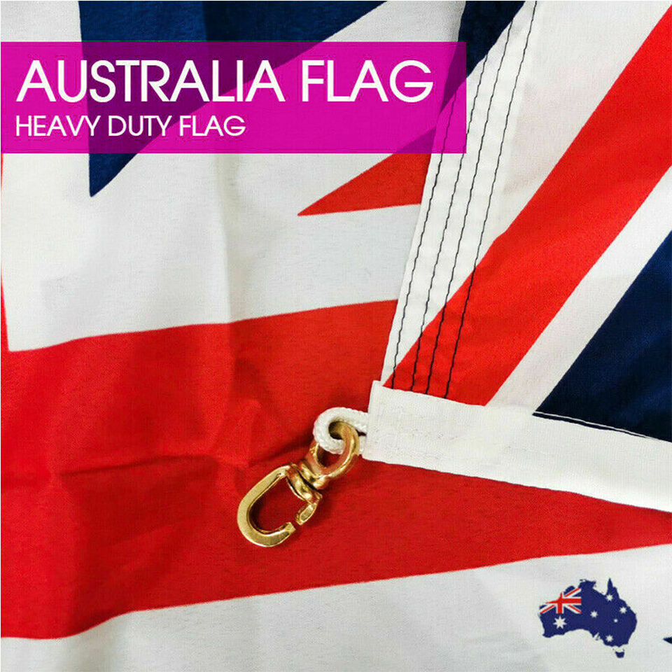 Australian Flag 1800x900 HEAVY DUTY Polyester Metal Woven Brass Sister Clips