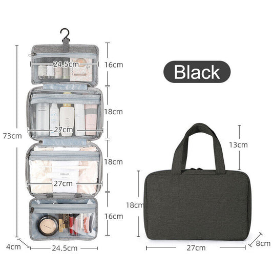 Large Hanging Hook Toiletry Bag Waterproof Travel Makeup Cosmetic Organizer Case