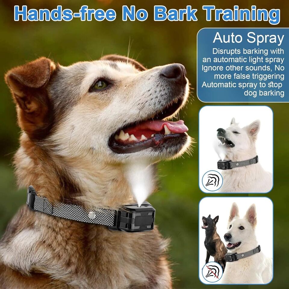 Anti Bark Dog Citronella Spray Collar Rechargeable Training No Barking Humane