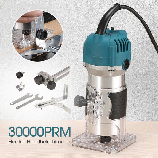 30000RPM Electric Hand Trimmer Router Wood Laminate Palm Joiners Working Tool