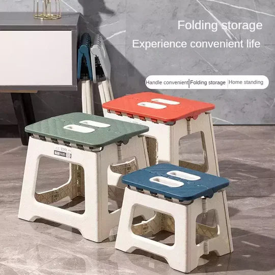 Folding Step Stool Portable Plastic Foldable Chair Store Flat Outdoor 23cm/27cm